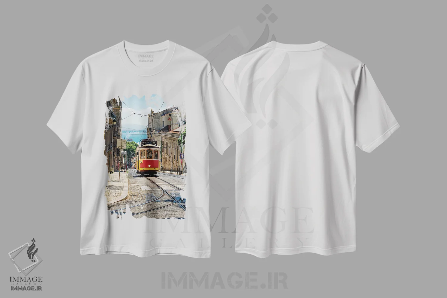 تیشرت سفید طرح دار آثار جورج اوزه - immage.ir