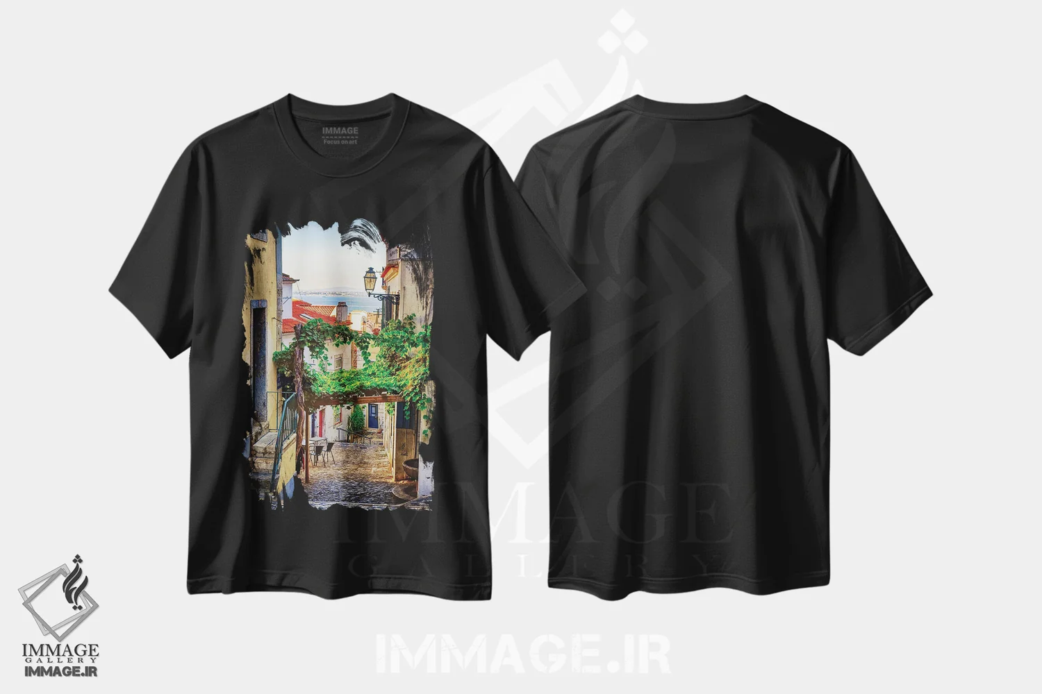 تیشرت مشکی طرح دار آثار جورج اوزه - immage.ir