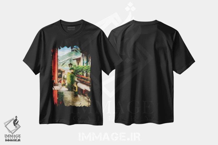 تیشرت مشکی طرح دار آثار جورج اوزه - فروشگاه ایماژ