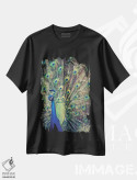 تیشرت مشکی طرح دار آبی سلطنتی ۱، تزئینی اثر گیل پک | فروشگاه ایماژ