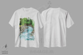 تیشرت سفید طرح دار رودخانه روستایی، مدیوم اثر گیل پک | immage.ir