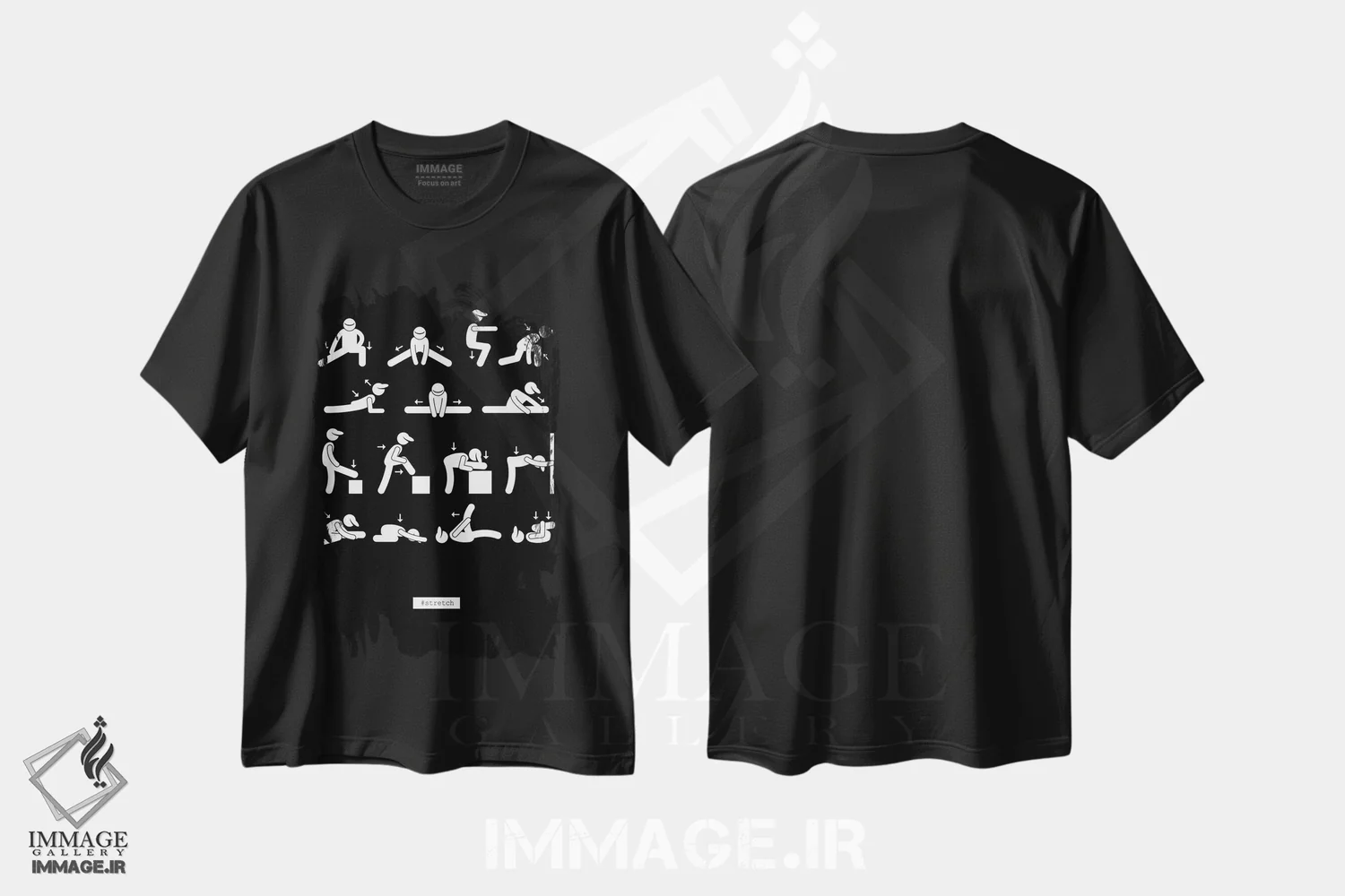 تیشرت مشکی طرح دار تمرین ورزشی، هنر دیجیتال اثر گراف اینک | immage.ir