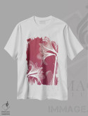 تیشرت سفید طرح دار گل های اشعه ایکس II، تزئینی اثر گراف اینک | فروشگاه ایماژ