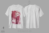 تیشرت سفید طرح دار گل های اشعه ایکس II، تزئینی اثر گراف اینک | فروشگاه ایماژ