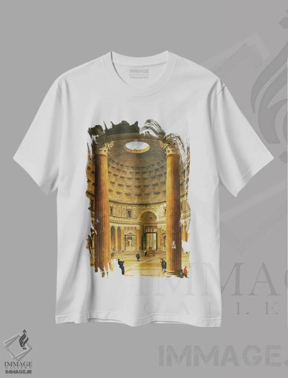 تیشرت سفید طرح دار آثار جیووانی پائولو پانینی - immage.ir