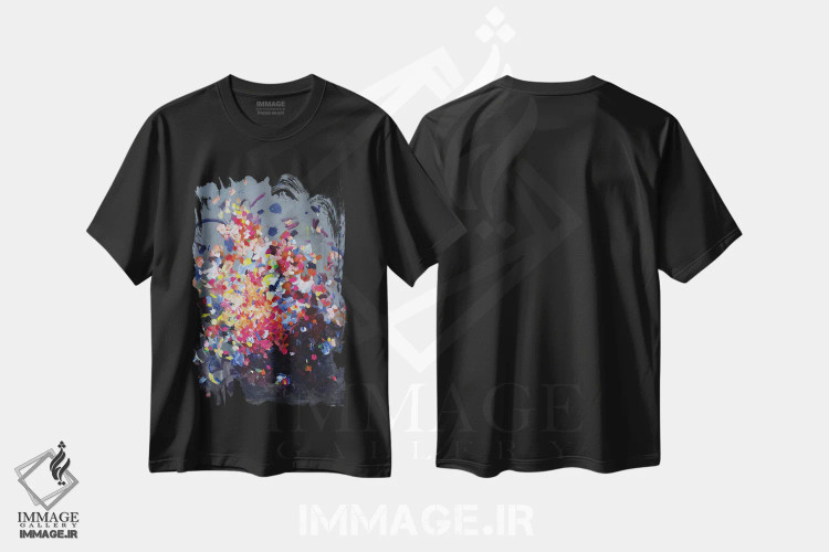 تیشرت مشکی طرح دار برایت گل آرزو دارم VI، آبستره اثر گِزیـن پوستما | immage.ir
