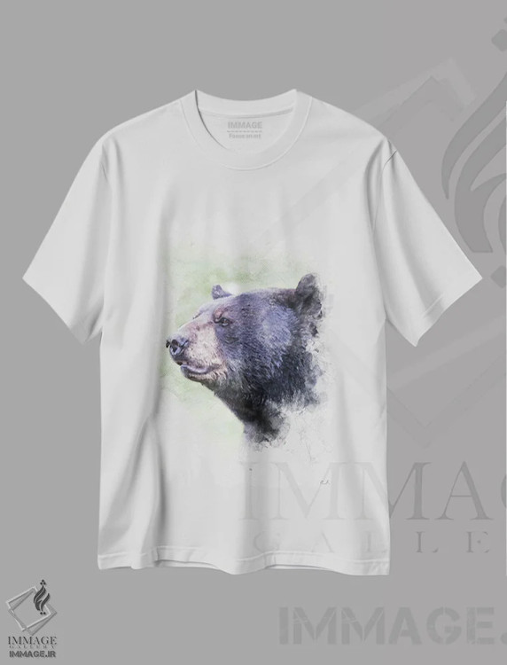 تیشرت سفید طرح دار خرس سیاه، مدیوم اثر راب فرانسیس | immage.ir