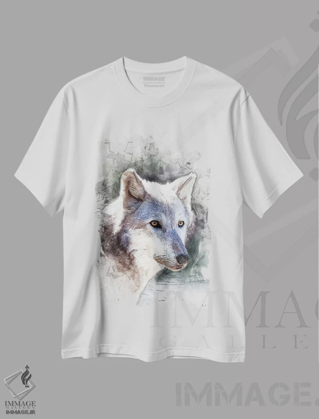 تیشرت سفید طرح دار گرگ خاکستری، مدیوم اثر راب فرانسیس | فروشگاه ایماژ