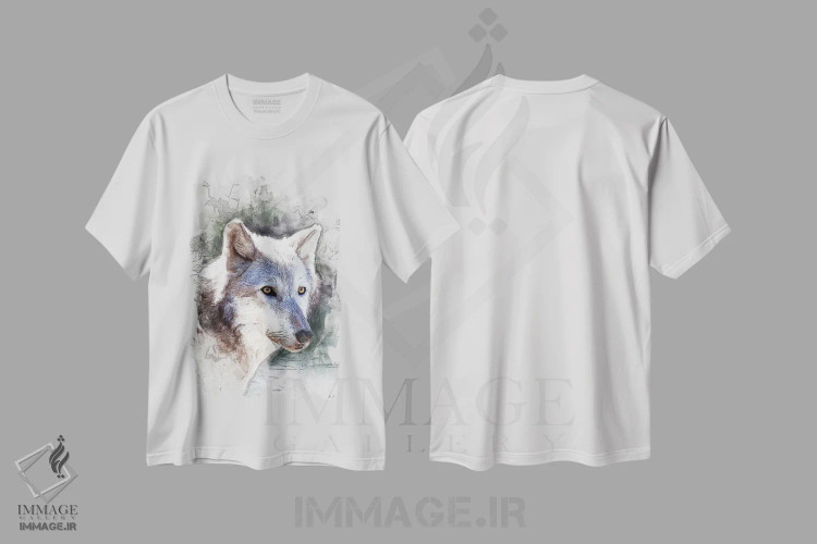 تیشرت سفید طرح دار گرگ خاکستری، مدیوم اثر راب فرانسیس | فروشگاه ایماژ