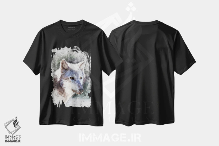 تیشرت مشکی طرح دار گرگ خاکستری، مدیوم اثر راب فرانسیس | immage.ir