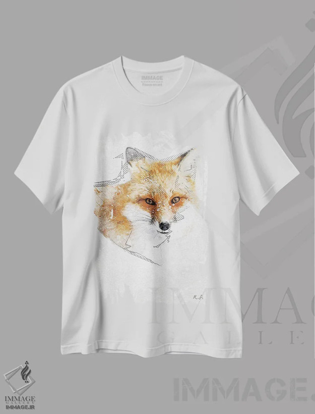 تیشرت سفید طرح دار روباه قرمز، مدیوم اثر راب فرانسیس | فروشگاه ایماژ