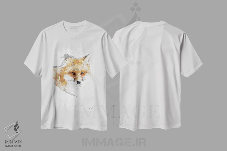 تیشرت سفید طرح دار روباه قرمز، مدیوم اثر راب فرانسیس | فروشگاه ایماژ