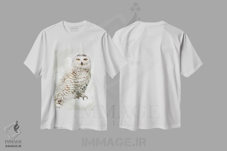 تیشرت سفید طرح دار جغد برفی، مدیوم اثر راب فرانسیس | immage.ir