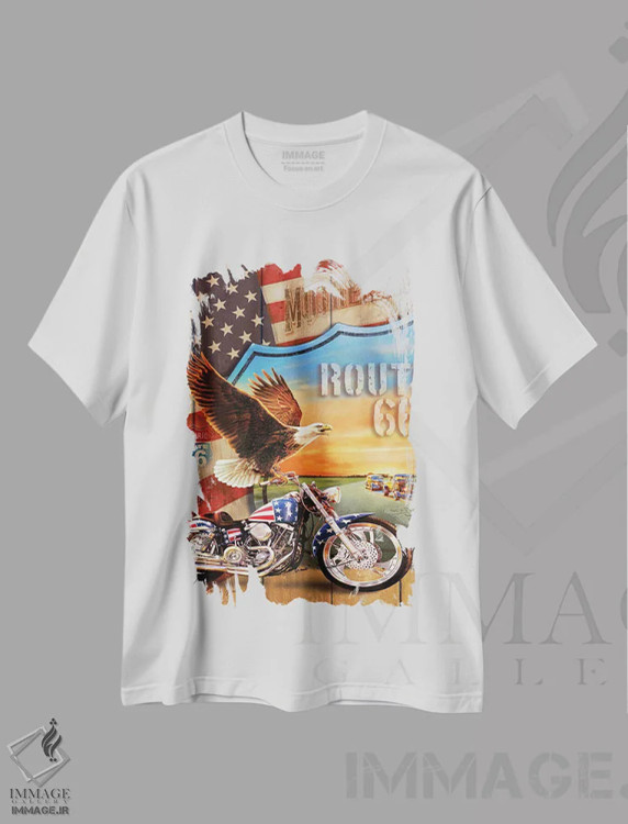 تیشرت سفید طرح دار عقاب وطن پرستانه، تزئینی اثر گرگ جوردانو | immage.ir