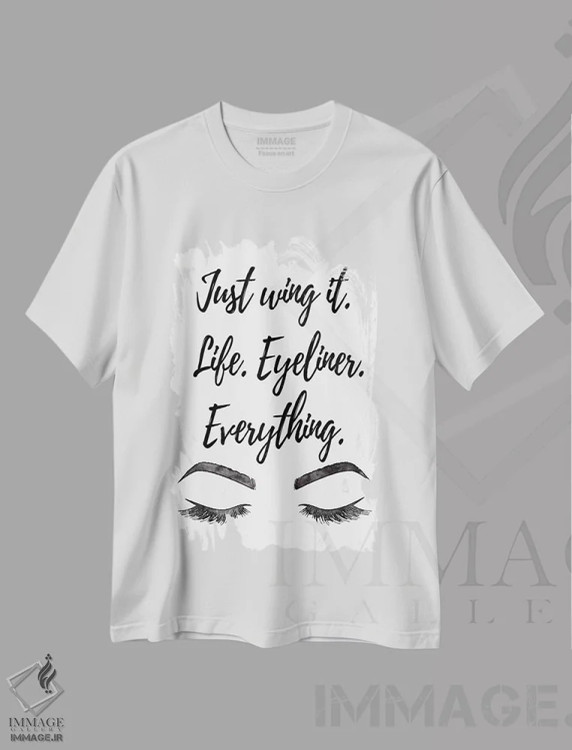 تیشرت سفید طرح دار فقط به دل بسپار و انجام بده، تزئینی اثر آماندا گرینوود | immage.ir