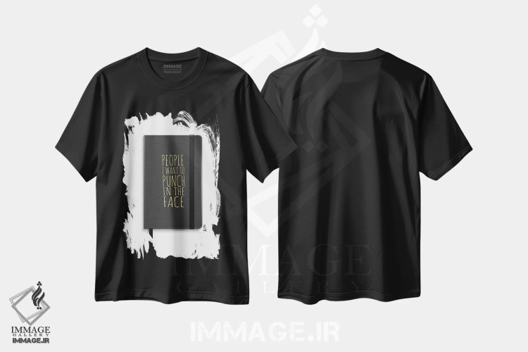 تیشرت مشکی طرح دار کتاب "افرادی که باید مشت شان زد"، تزئینی اثر آماندا گرینوود | immage.ir