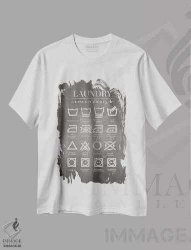 تیشرت سفید طرح دار چرخه شست وشو، دکور معاصر اثر آماندا گرینوود | فروشگاه ایماژ