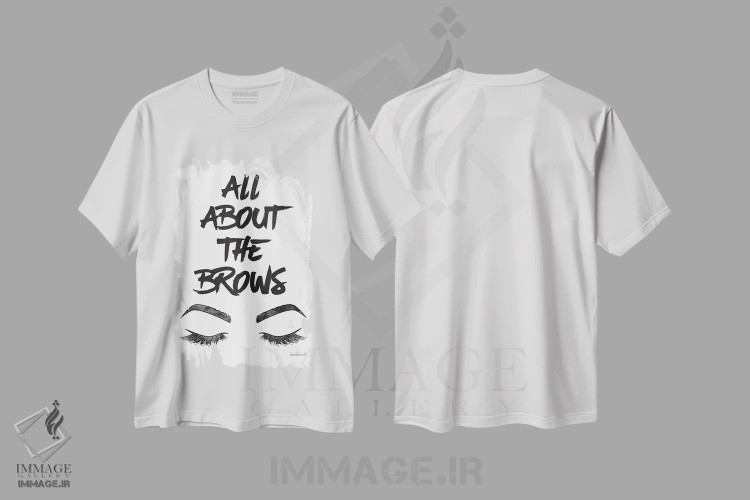 تیشرت سفید طرح دار همه چیز درباره ابروها، تزئینی اثر آماندا گرینوود | immage.ir