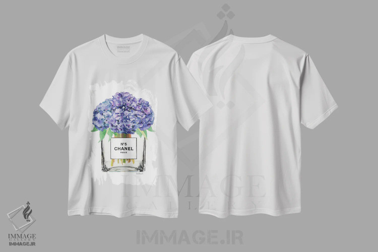 تیشرت سفید طرح دار گلدان گل ادریسی، دکور معاصر اثر آماندا گرینوود | immage.ir