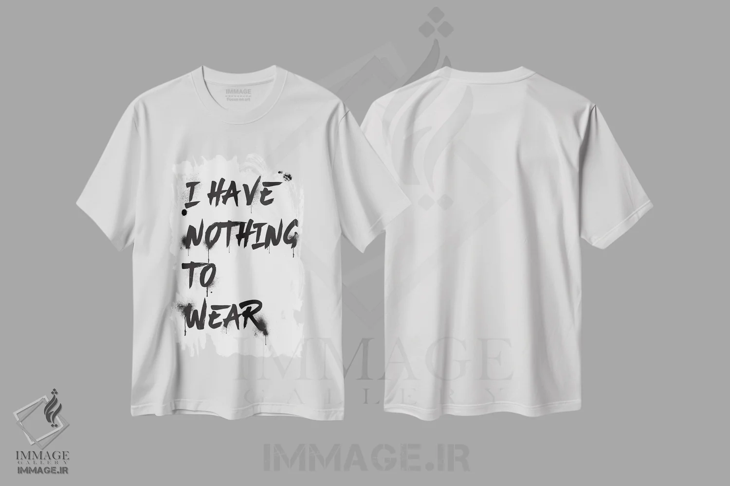 تیشرت سفید طرح دار هیچ لباسی برای پوشیدن ندارم، تزئینی اثر آماندا گرینوود | immage.ir