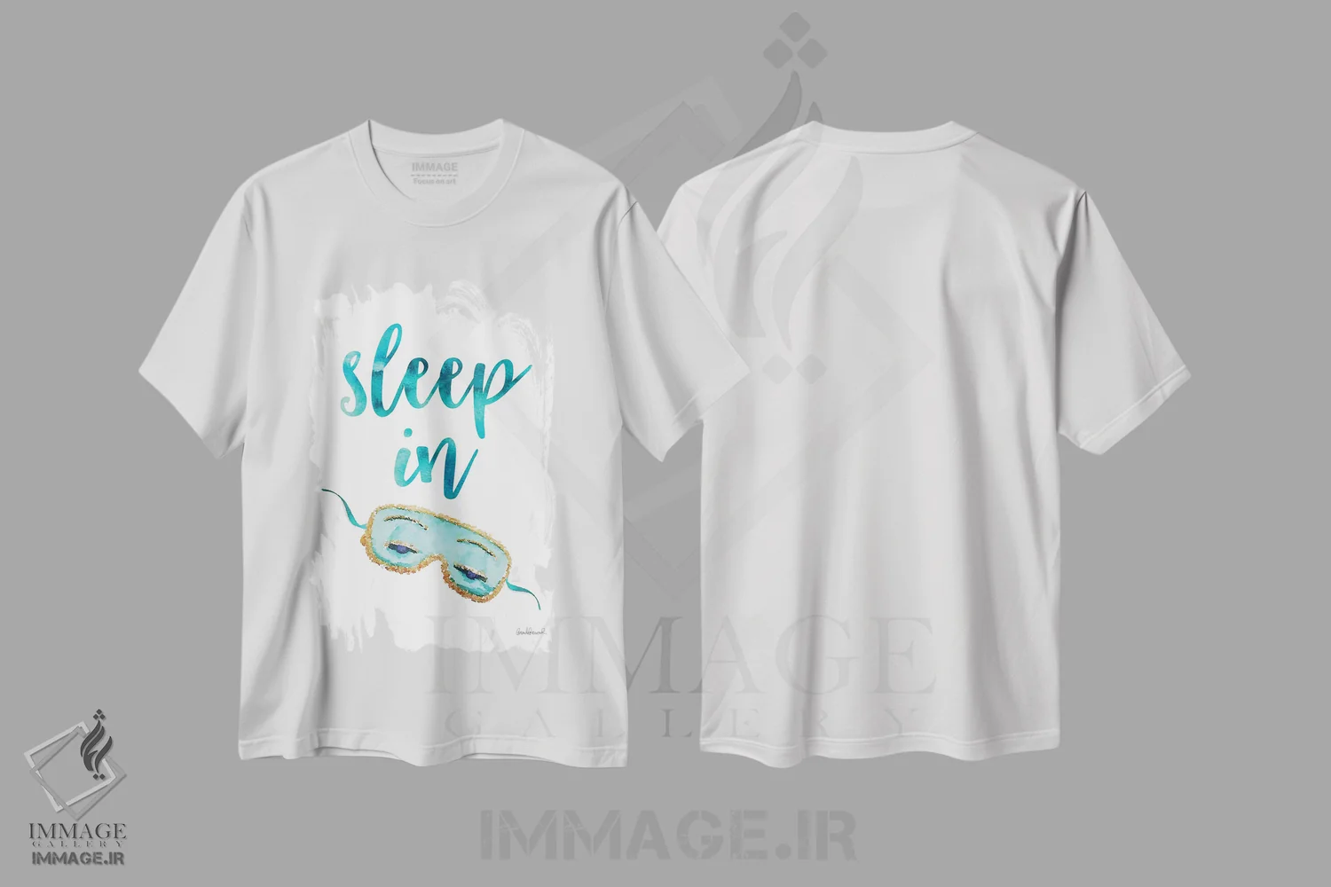 تیشرت سفید طرح دار Teal,چشم بند خواب به رنگ فیروزه ای، تزئینی اثر آماندا گرینوود | immage.ir