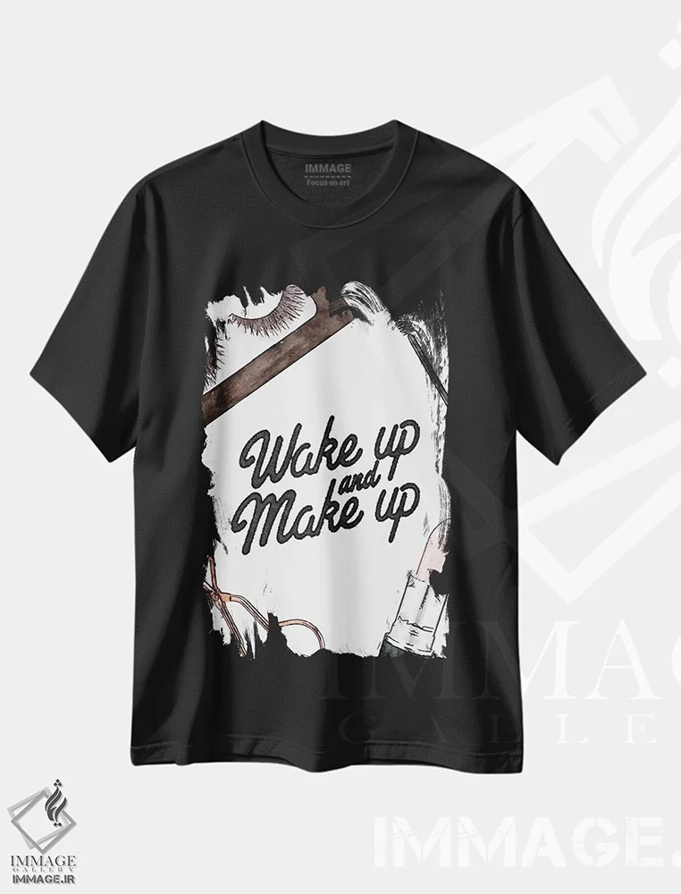 تیشرت مشکی طرح دار بلند شو و آرایش کن، تزئینی اثر آماندا گرینوود | immage.ir
