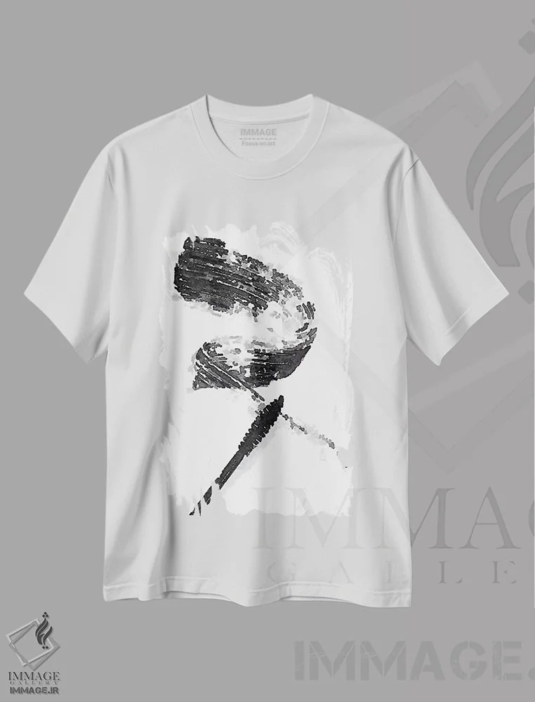 تیشرت سفید طرح دار لکهٔ ریمل، تزئینی اثر آماندا گرینوود | immage.ir