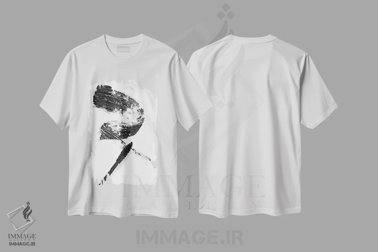 تیشرت سفید طرح دار لکهٔ ریمل، تزئینی اثر آماندا گرینوود | immage.ir