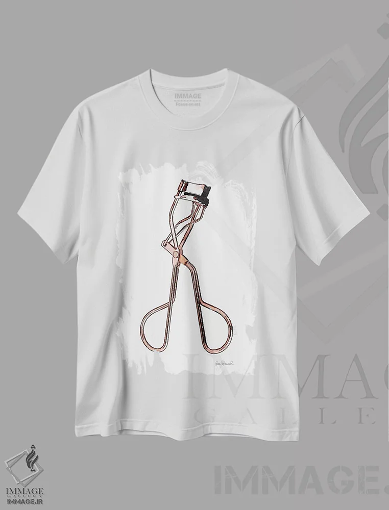 تیشرت سفید طرح دار فرمژه، تزئینی اثر آماندا گرینوود | فروشگاه ایماژ