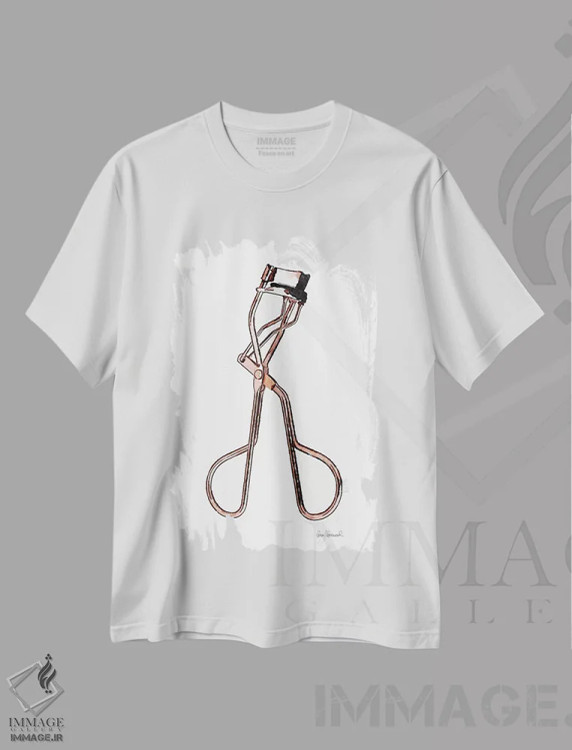 تیشرت سفید طرح دار فرمژه، تزئینی اثر آماندا گرینوود | فروشگاه ایماژ