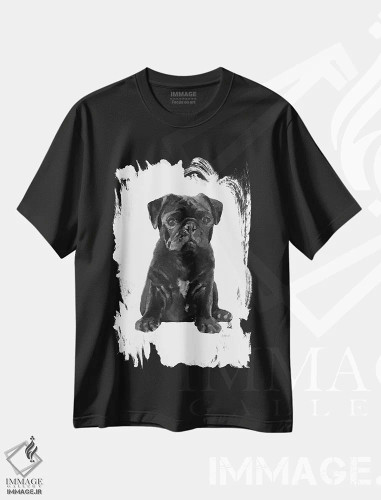 تیشرت مشکی طرح دار پاگ مشکی، تزئینی اثر آماندا گرینوود | فروشگاه ایماژ