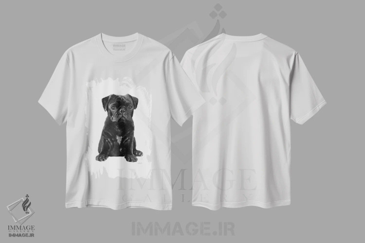 تیشرت سفید طرح دار پاگ مشکی، تزئینی اثر آماندا گرینوود | immage.ir