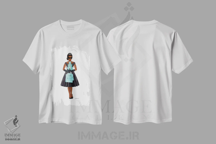 تیشرت سفید طرح دار آثار آماندا گرینوود - immage.ir