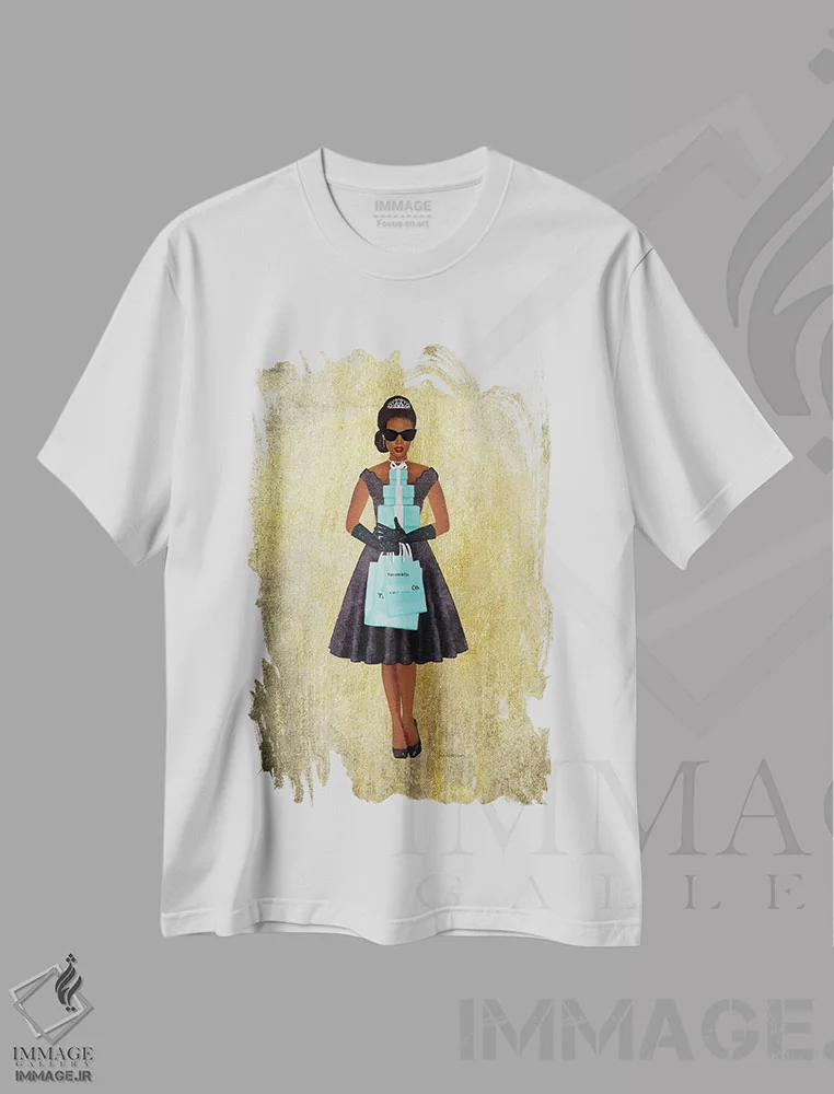 تیشرت سفید طرح دار آثار آماندا گرینوود - immage.ir