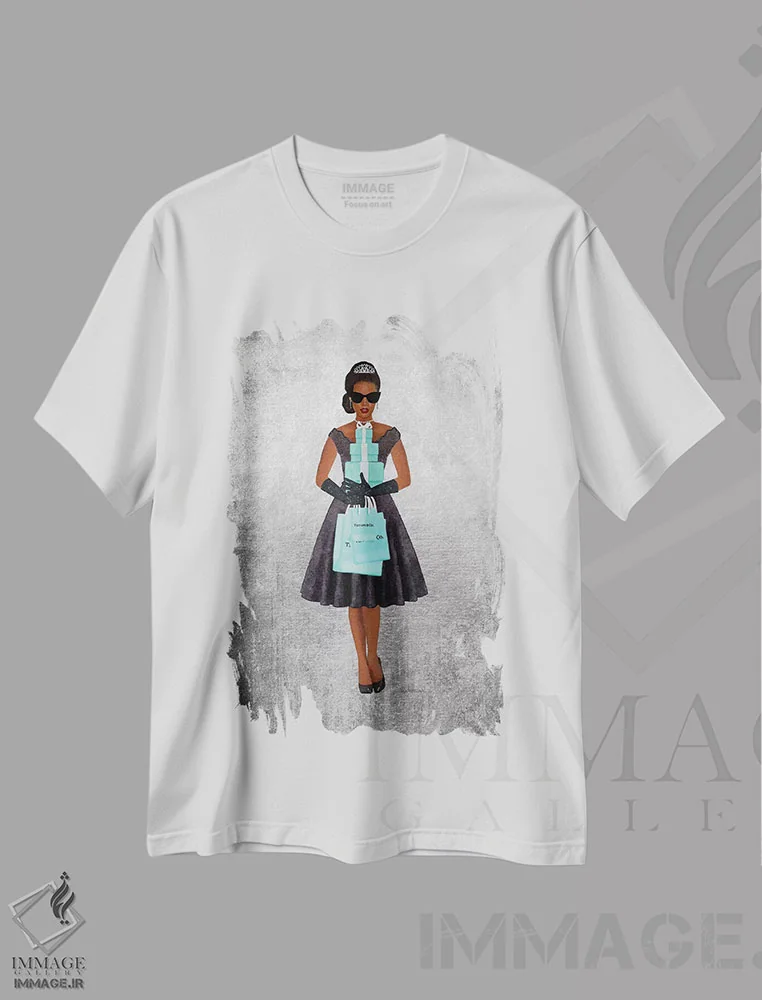 تیشرت سفید طرح دار آثار آماندا گرینوود - فروشگاه ایماژ