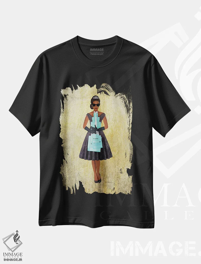 تیشرت مشکی طرح دار آثار آماندا گرینوود - فروشگاه ایماژ
