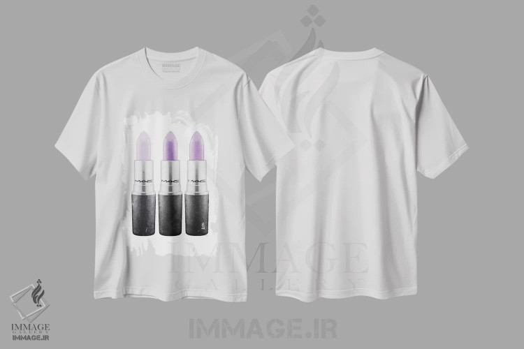 تیشرت سفید طرح دار رژ لب III یاسی، باربیکور اثر آماندا گرینوود | immage.ir
