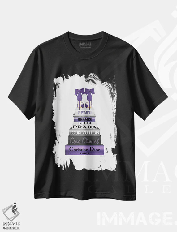 تیشرت مشکی طرح دار آثار آماندا گرینوود - فروشگاه ایماژ