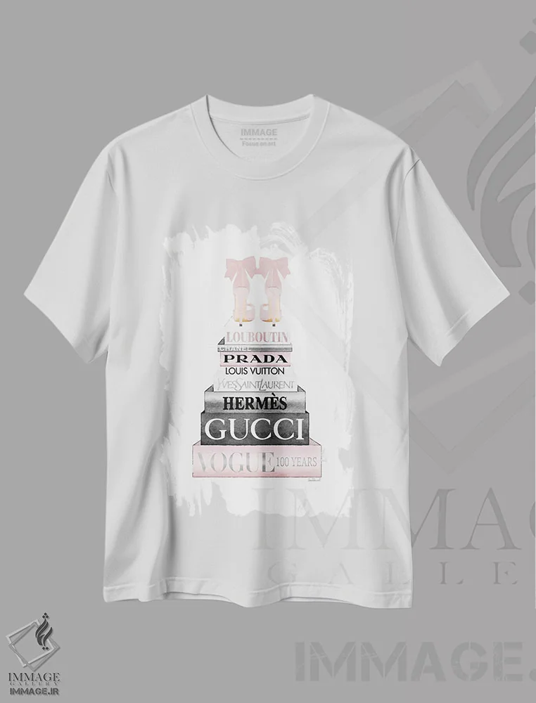 تیشرت سفید طرح دار آثار آماندا گرینوود - فروشگاه ایماژ