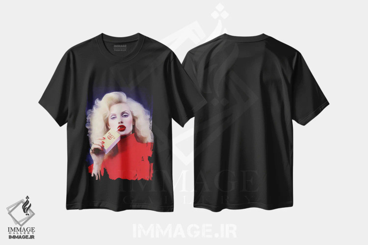 تیشرت مشکی طرح دار آبمیوه طراح جری، تزئینی اثر آماندا گرینوود | فروشگاه ایماژ