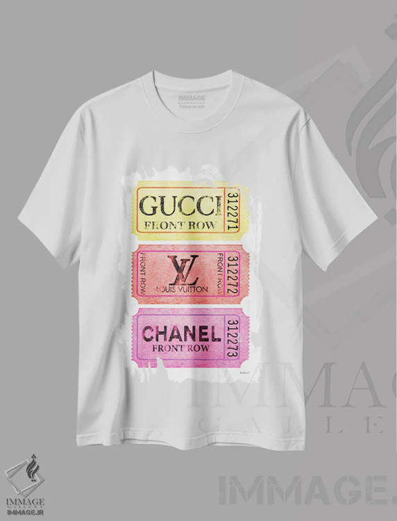 تیشرت سفید طرح دار ردیف جلو در رنگ روشن، تزئینی اثر آماندا گرینوود | فروشگاه ایماژ