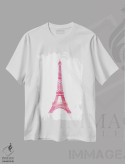 تیشرت سفید طرح دار برج ایفل صورتی، تزئینی اثر آماندا گرینوود | immage.ir