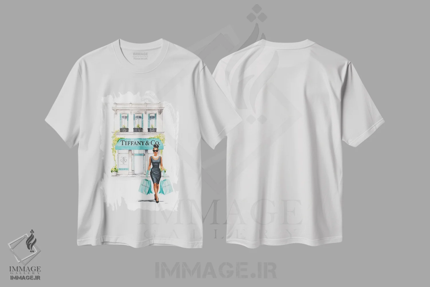 تیشرت سفید طرح دار خرید کردن در رنگ فیروزه ای، هنر آمریکایی آفریقایی تبار اثر آماندا گرینوود | فروشگاه ایماژ