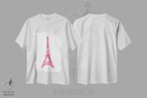 تیشرت سفید طرح دار برج ایفل صورتی، تزئینی اثر آماندا گرینوود | immage.ir