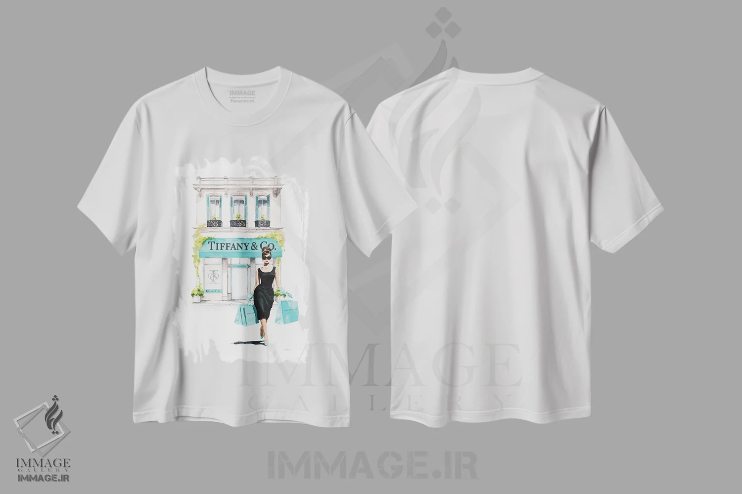تیشرت سفید طرح دار خرید از ویترین فروشگاه به رنگ فیروزه ای، تزئینی اثر آماندا گرینوود | immage.ir
