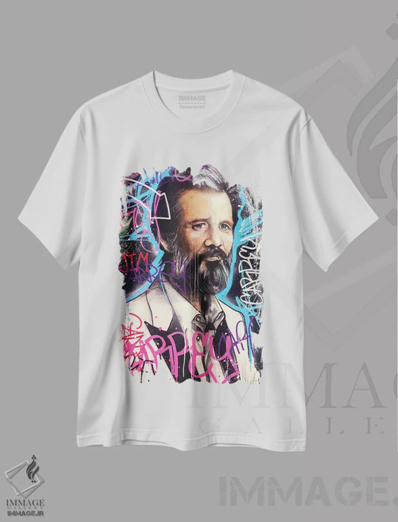 تیشرت سفید طرح دار جیم کری، مدیوم اثر شین گرمر | فروشگاه ایماژ