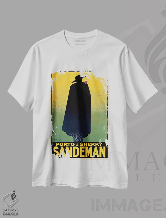 تیشرت سفید طرح دار پورتو و شری سندمان، تایپوگرافی اثر ژرژ ماسیوت | immage.ir