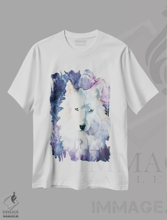 تیشرت سفید طرح دار وحشی، تزئینی اثر کالی گاریس | immage.ir