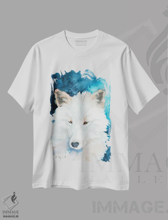 تیشرت سفید طرح دار انقلاب زمستانی، تزئینی اثر کالی گاریس | فروشگاه ایماژ