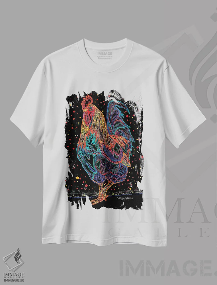 تیشرت سفید طرح دار حشره دودل، تزئینی اثر کالی گاریس | immage.ir